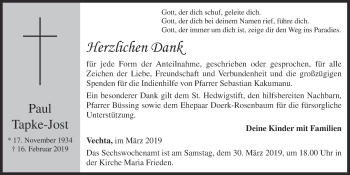 Anzeige von Paul Tapke-Jost von OM-Medien