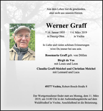 Anzeige von Werner Graff von OM-Medien