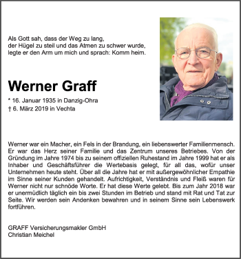 Anzeige von Werner Graff von OM-Medien
