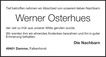 Anzeige von Werner Osterhues von OM-Medien