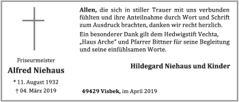 Anzeige von Alfred Niehaus von OM-Medien