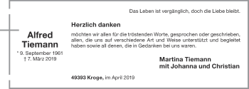 Anzeige von Alfred Tiemann von OM-Medien
