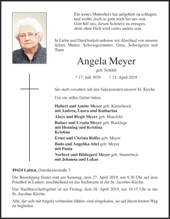 Anzeige von Angela Meyer von OM-Medien