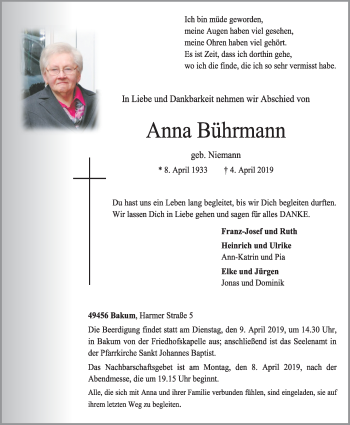 Anzeige von Anna Bührmann von OM-Medien