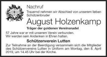 Anzeige von August Holzenkamp von OM-Medien