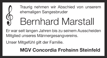 Anzeige von Bernhard Marstall von OM-Medien