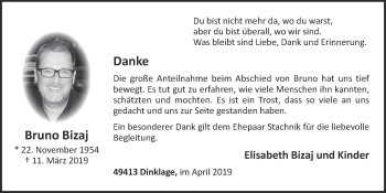 Anzeige von Bruno Bizaj von OM-Medien