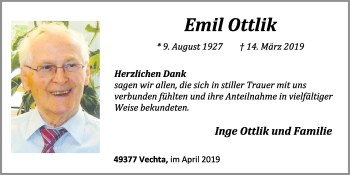 Anzeige von Emil Ottlik von OM-Medien