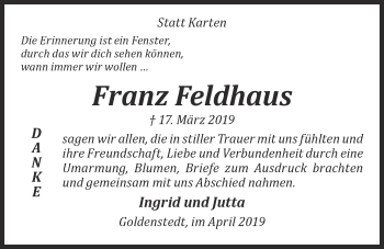 Anzeige von Franz Feldhaus von OM-Medien