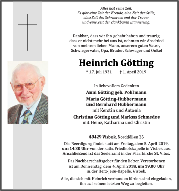Anzeige von Heinrich Götting von OM-Medien