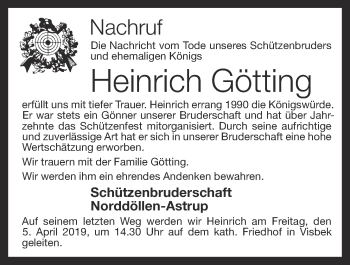 Anzeige von Heinrich Götting von OM-Medien
