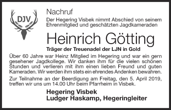Anzeige von Heinrich Götting von OM-Medien