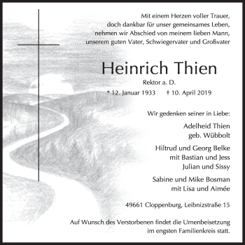 Anzeige von Heinrich Thien von OM-Medien