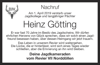 Anzeige von Heinz Götting von OM-Medien