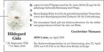 Anzeige von Hildegard Gido von OM-Medien