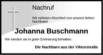 Anzeige von Johanna Buschmann von OM-Medien