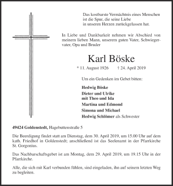 Anzeige von Karl Böske von OM-Medien
