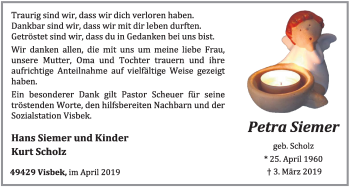Anzeige von Petra Siemer von OM-Medien