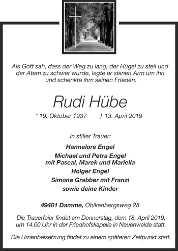 Anzeige von Rudi Hübe von OM-Medien