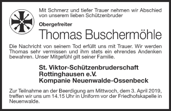 Anzeige von Thomas Buschermöhle von OM-Medien