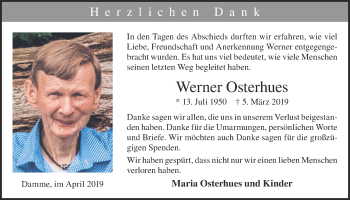 Anzeige von Werner Osterhues von OM-Medien