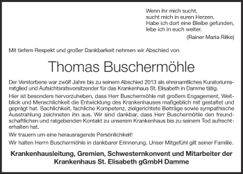 Anzeige von Thomas Buschermöhle von OM-Medien