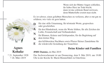 Anzeige von Agnes Kohake von OM-Medien