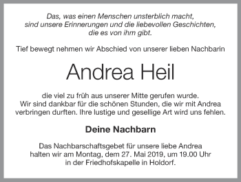 Anzeige von Andrea Heil von OM-Medien