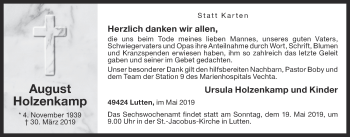 Anzeige von August Holzenkamp von OM-Medien