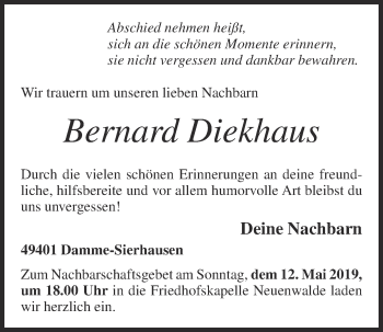 Anzeige von Bernard Diekhaus von OM-Medien