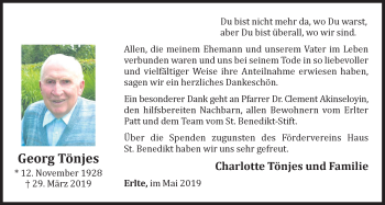 Anzeige von Georg Tönjes von OM-Medien
