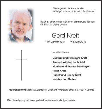 Anzeige von Gerd Kreft von OM-Medien