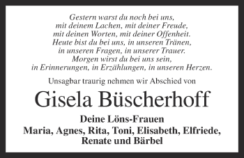 Anzeige von Gisela Büscherhoff von OM-Medien