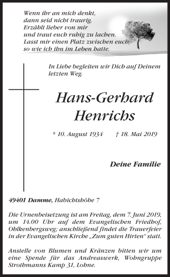 Anzeige von Hans-Gerhard Henrichs von OM-Medien