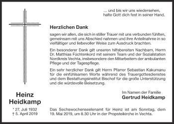 Anzeige von Heinz Heidkamp von OM-Medien