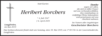 Anzeige von Heribert Borchers von OM-Medien