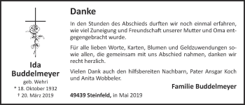 Anzeige von Ida Buddelmeyer von OM-Medien