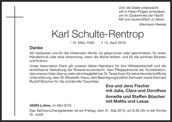 Anzeige von Karl Schulte-Rentrop von OM-Medien