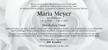 Anzeige von Maria Meyer von OM-Medien