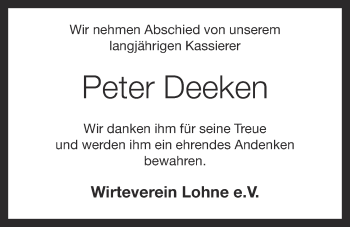 Anzeige von Peter Deeken von OM-Medien