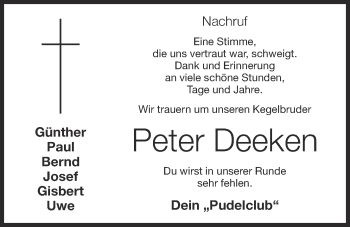 Anzeige von Peter Deeken von OM-Medien