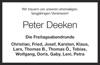 Anzeige von Peter Deeken von OM-Medien