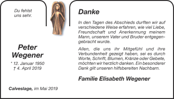 Anzeige von Peter Wegener von OM-Medien