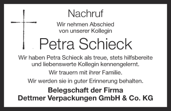 Anzeige von Petra Schieck von OM-Medien