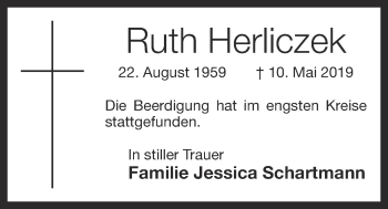 Anzeige von Ruth Herliczek von OM-Medien