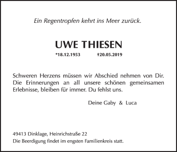 Anzeige von Uwe Thiesen von OM-Medien