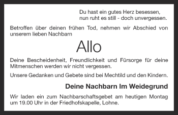 Anzeige von Alois Runnebom von OM-Medien