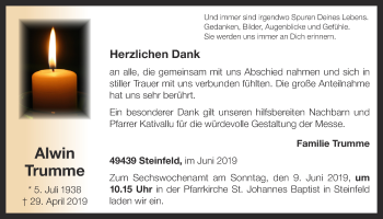 Anzeige von Alwin Trumme von OM-Medien