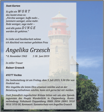 Anzeige von Angelika Grzesch von OM-Medien