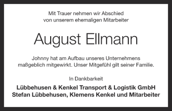 Anzeige von August Ellmann von OM-Medien
